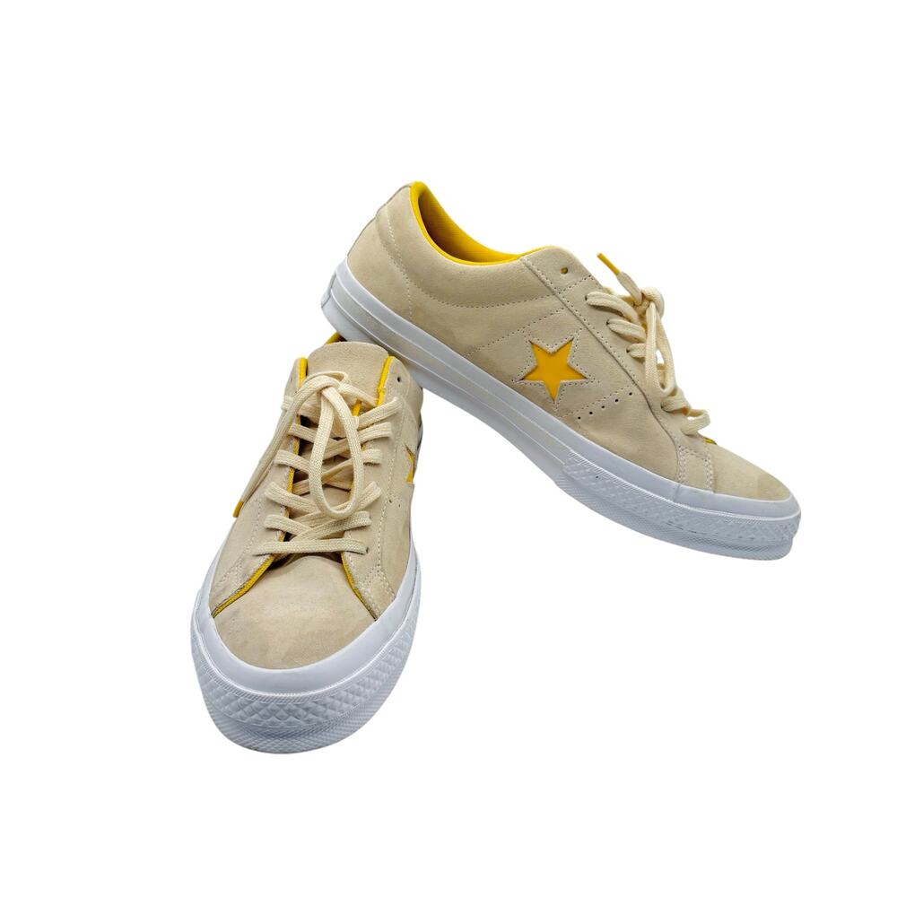 Converse Mens One Star Pinstripe Low Top Suede Yellow Men’s Size 11